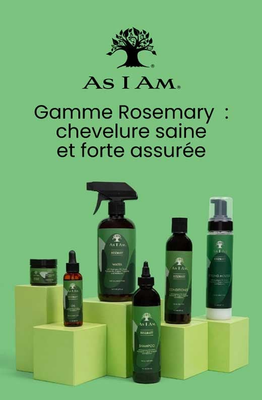 Nouvelle gamme Rosemary par As I Am :  chevelure saine et forte assurée !