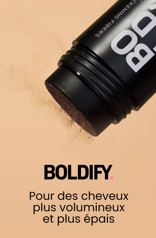 Découvrez les poudres densifiantes Boldify : secouez pour obtenir des cheveux plus volumineux et plus épais !