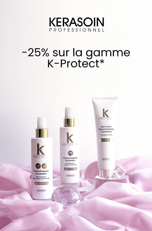 Bénéficiez avec l'Offre du mois de 25% de remise immédiate sur la gamme K Protect de Kerasoin Professionnel !